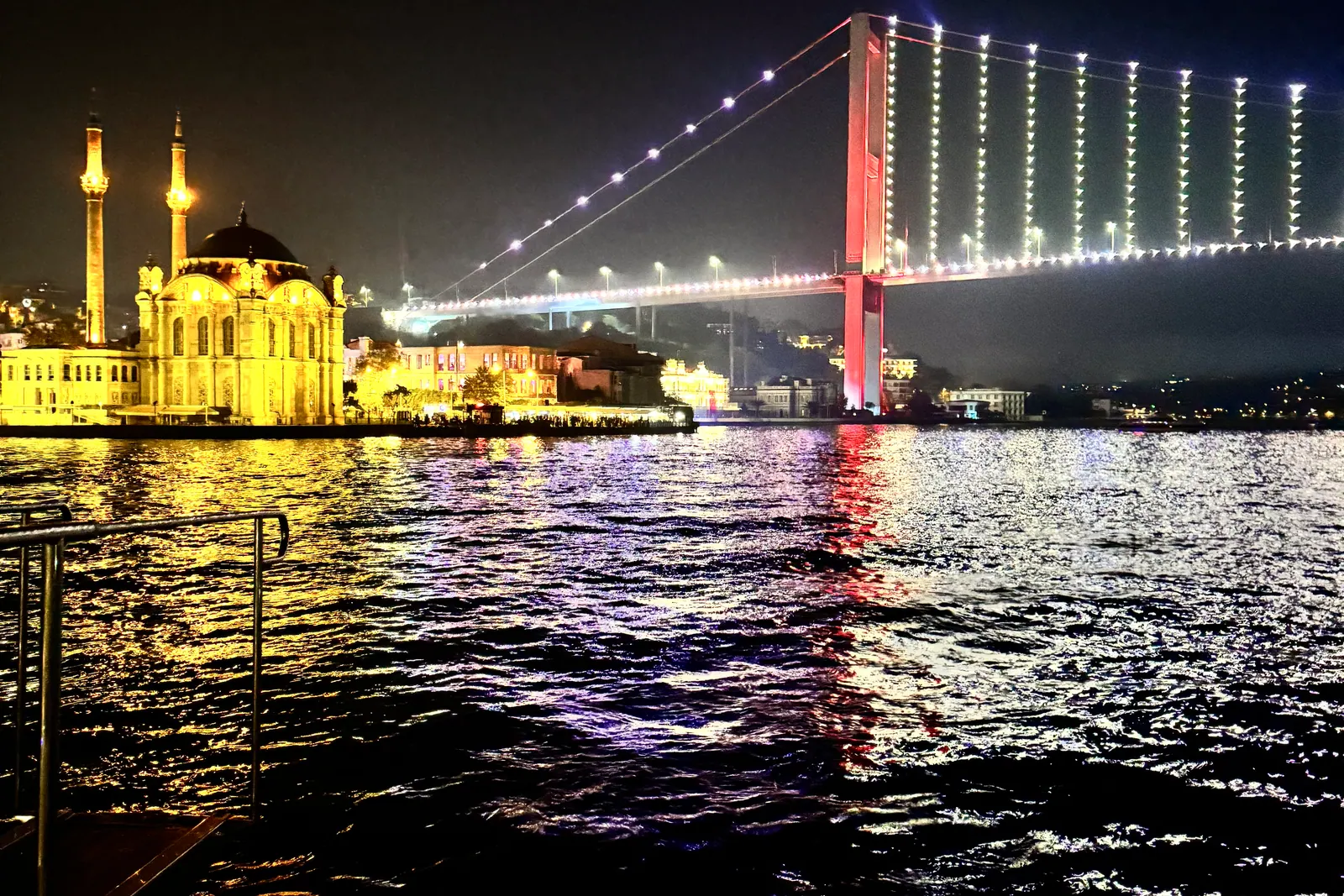 Ortaköy ve köprü, gece
